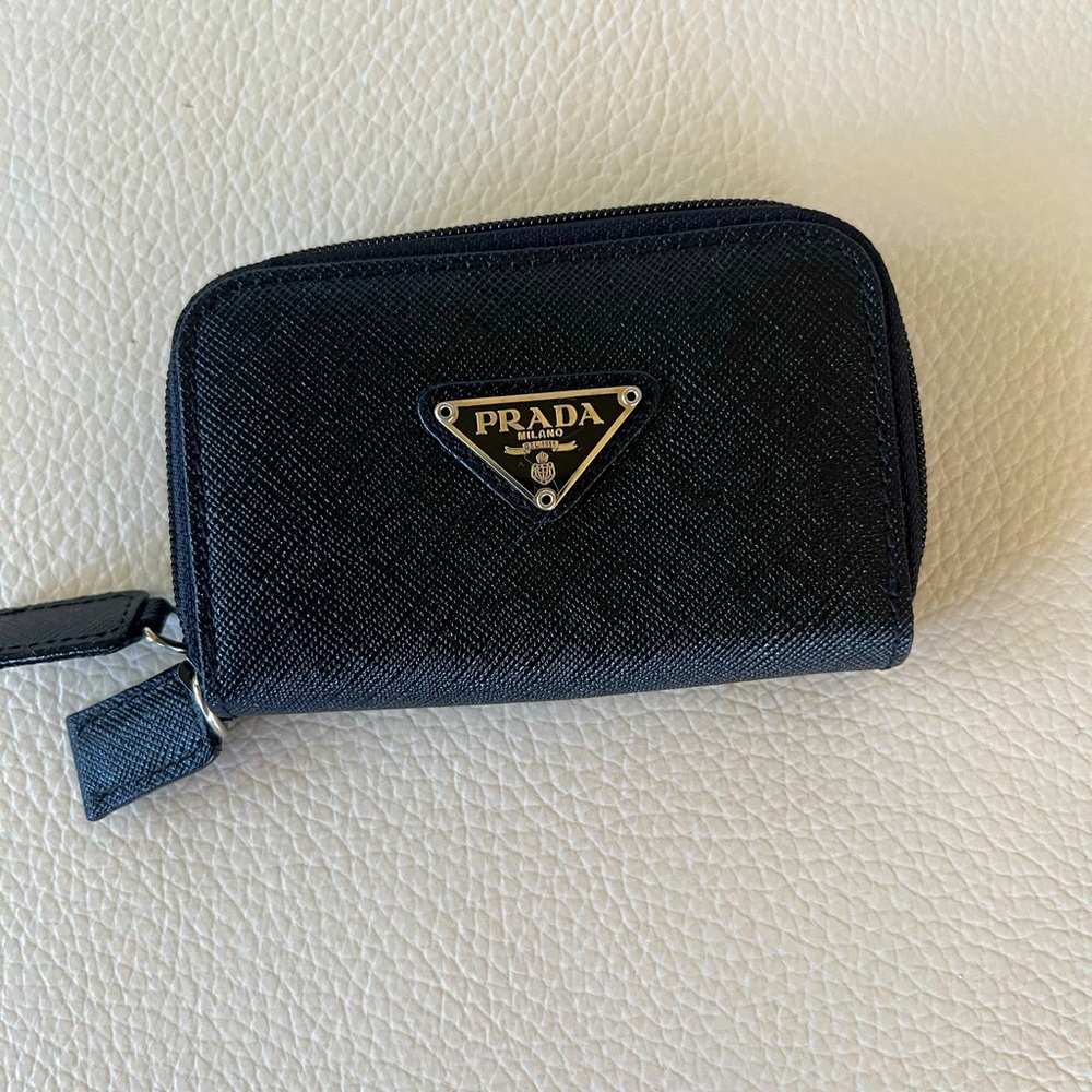 Black Prada key holder & change purse